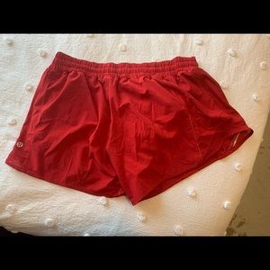 Red 4 Inch Hotty Hot Shorts Lululemon